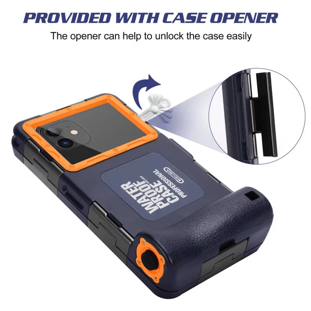 UrbanX Professional [15m/50ft] Swimming Diving Surfing Snorkeling Photo Video Waterproof Protective Case Underwater Housing for BLU J2 And all Phones Up to 6.9 Inch LCD with Lanyard