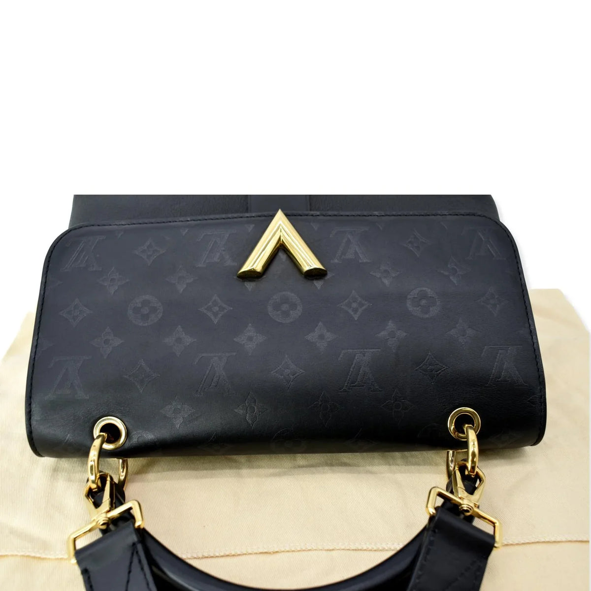 Pre-owned LOUIS VUITTON Very One Handle Monogram Leather Shoulder Bag Black