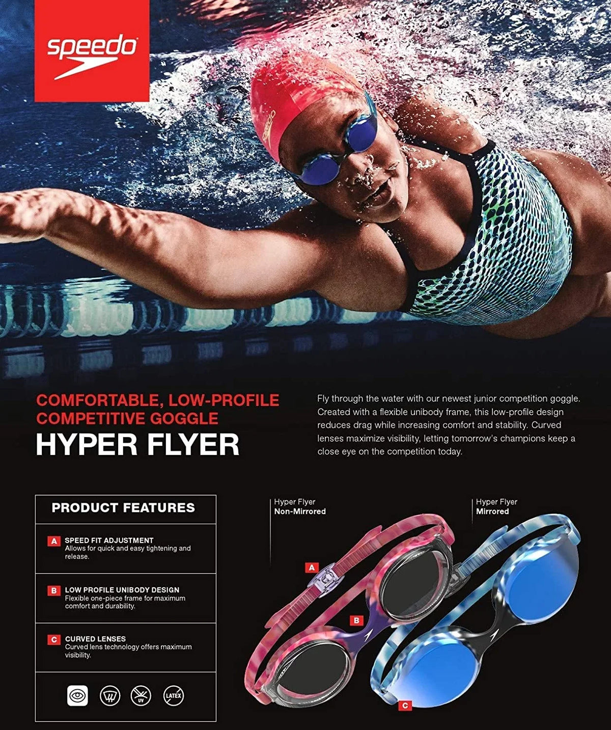 Speedo Goggles HYPER FLYER Mirror
