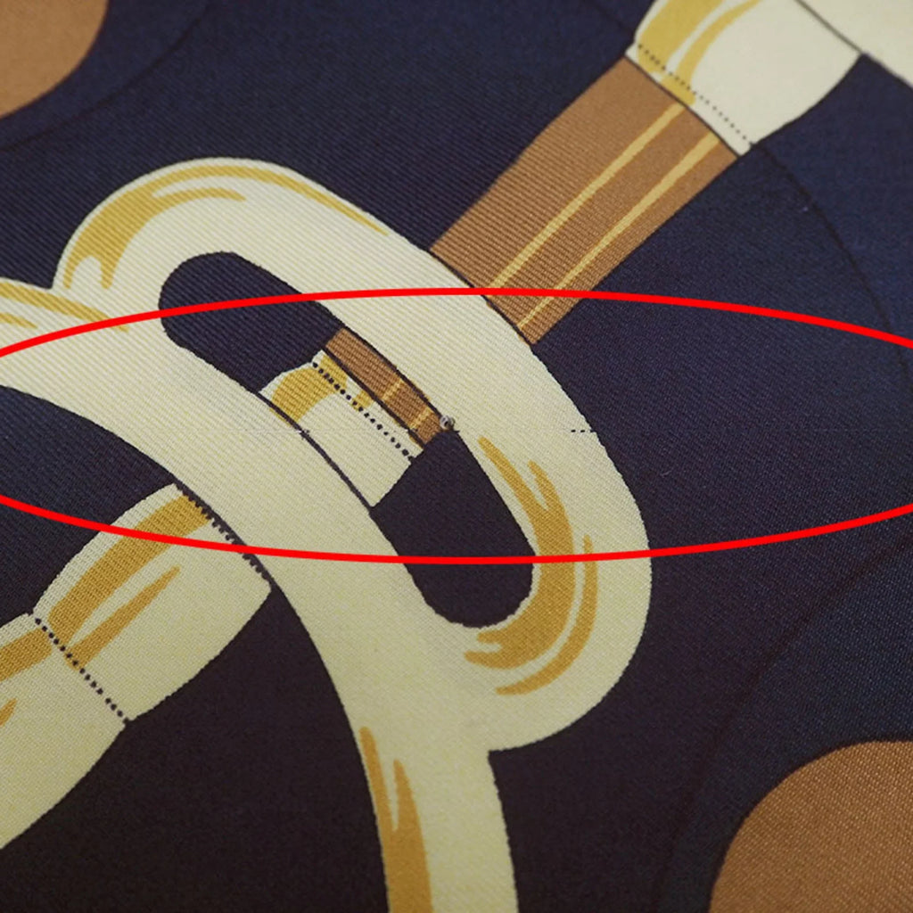 Pre-Owned HERMES Hermes Carre 90 Eperon d'or Golden Spur Pellier Black x Yellow H.d'ORiGNY Scarf Muffler (Good)