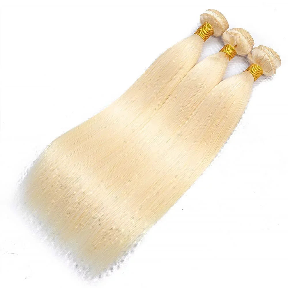 613 Honey Blonde Straight Human Hair 613 Bundles 22 22 22 Inch 8A Grade Unprocessed Brazilian Virgin Human Hair Extension 100 gram/pc Bundles