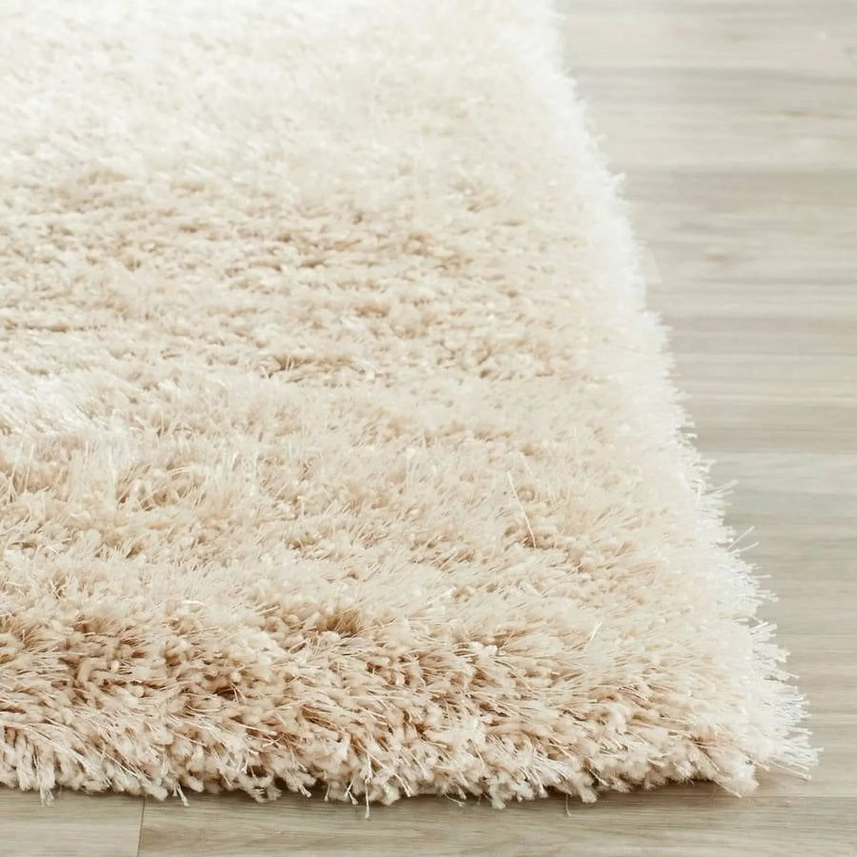 SAFAVIEH Charlotte Solid Plush Shag Area Rug, Ivory, 8' x 10'