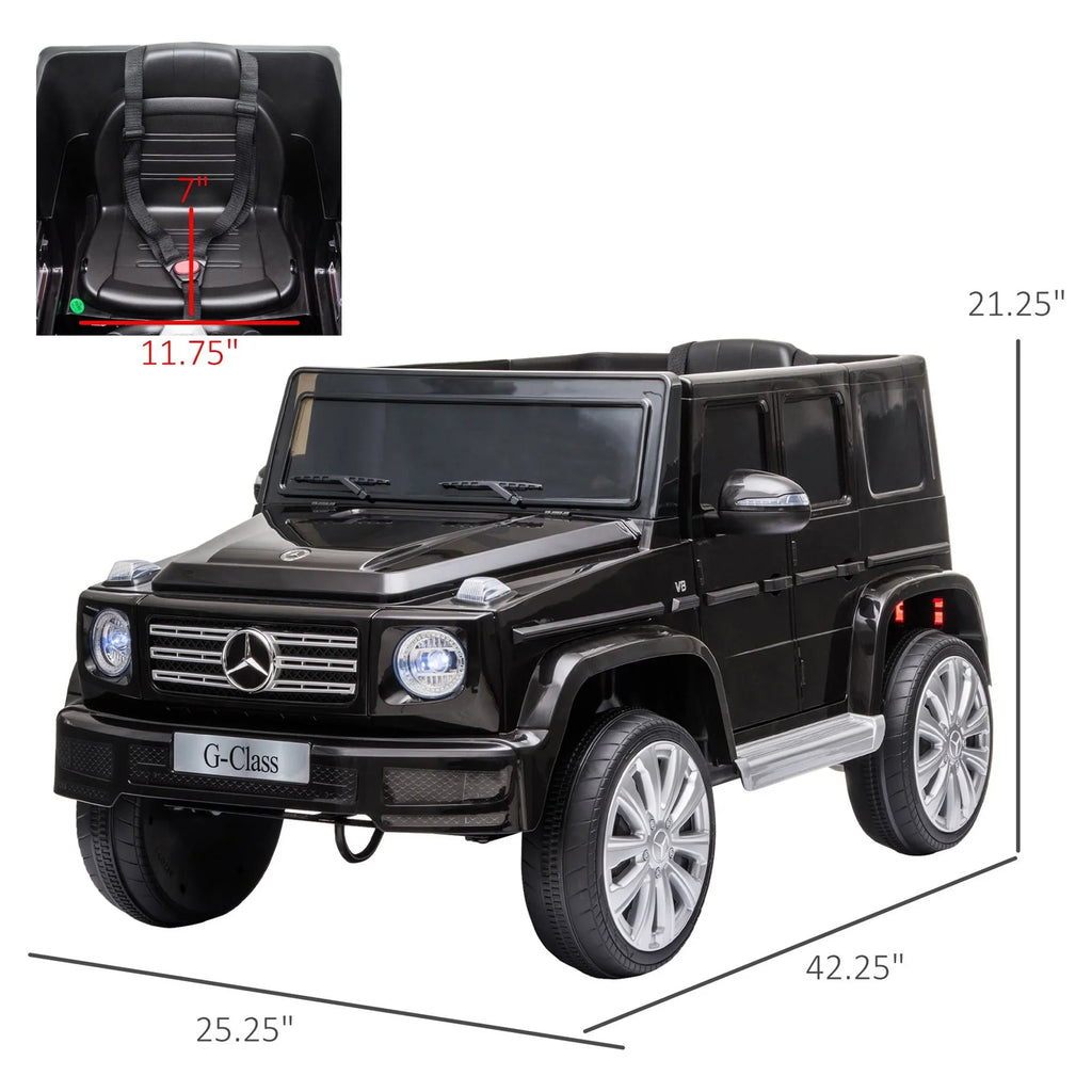 Aosom 12 V Mercedes Benz G500 Powered Ride-On with Remote Control, Bright Headlights, & Working Suspension
