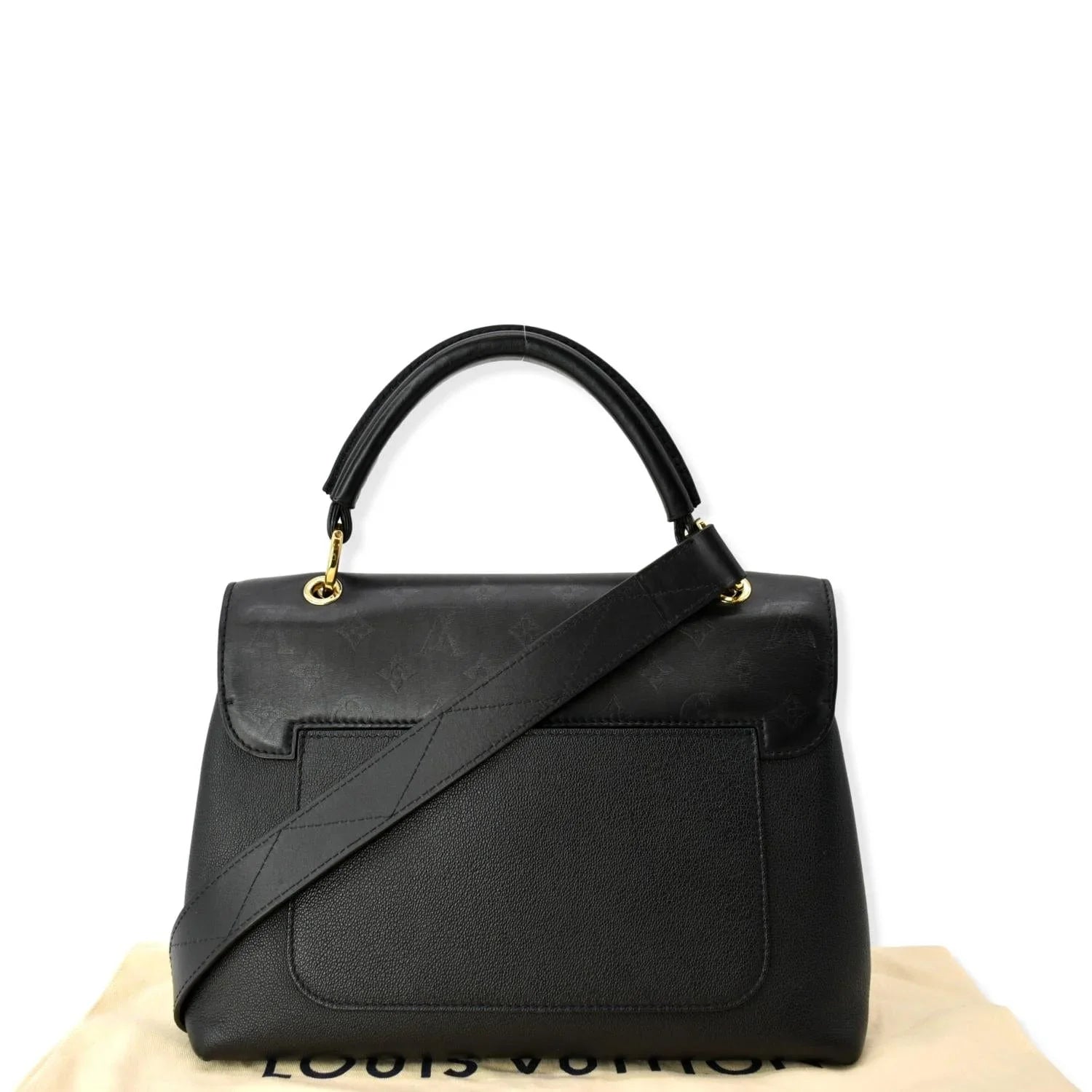 Pre-owned LOUIS VUITTON Very One Handle Monogram Leather Shoulder Bag Black