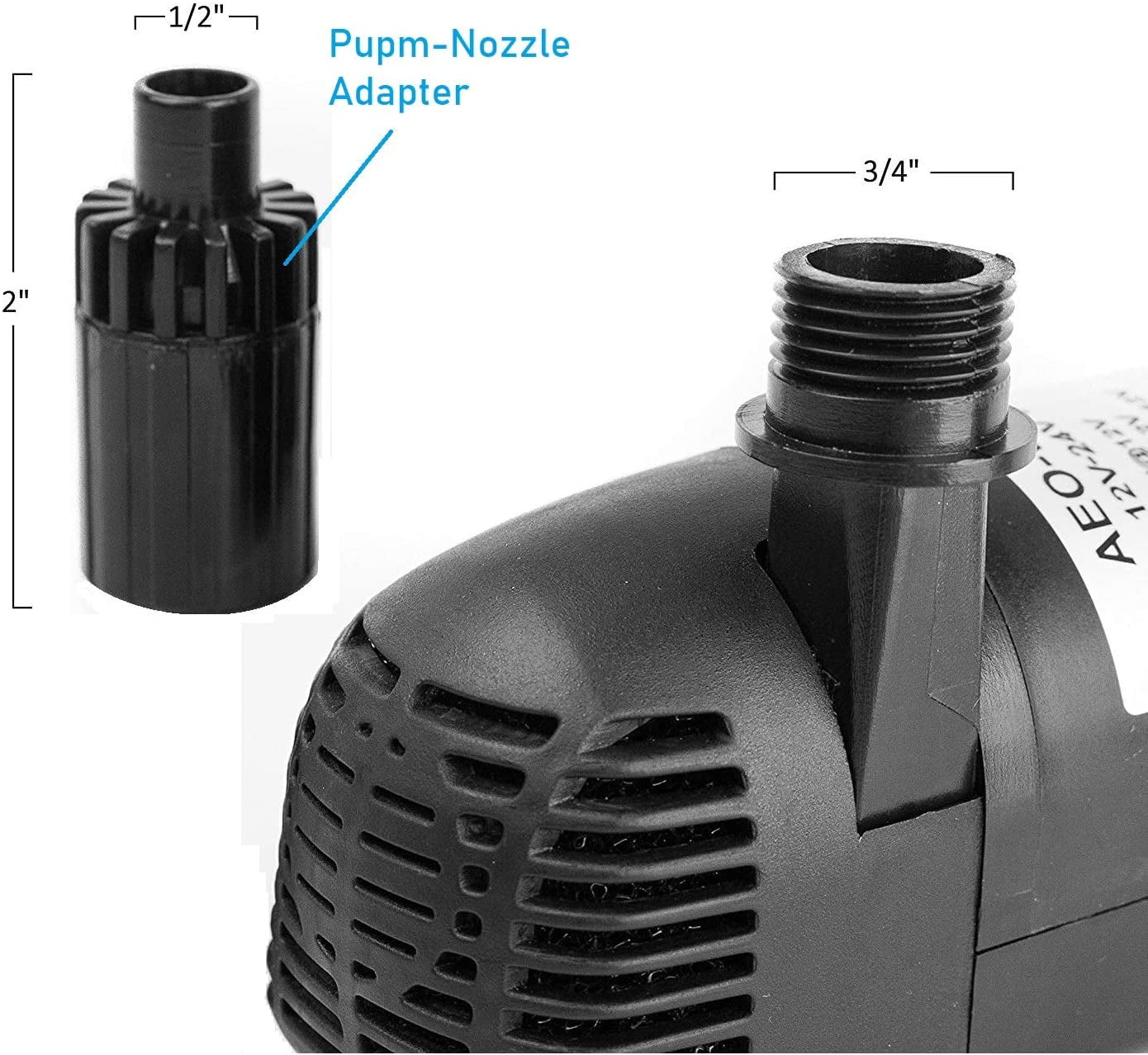 12V - 24V DC Brushless Submersible Water Pump, 410GPH, for Solar Fountain, Fish Pond, and Aquarium 410GpH 1 Pack