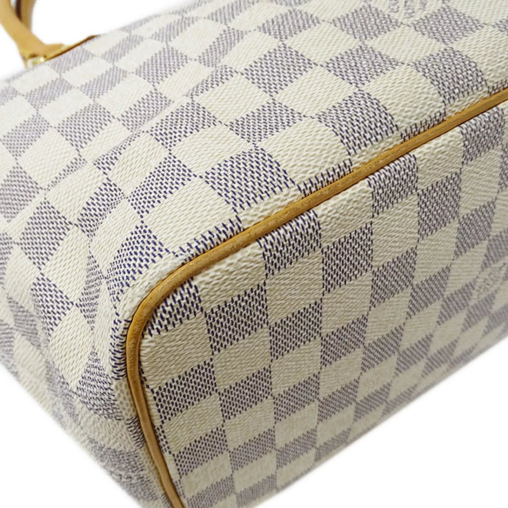 Authenticated Used Louis Vuitton LOUIS VUITTON Bag Damier Azul Ladies Tote Handbag Saleya PM N51186 White Gray