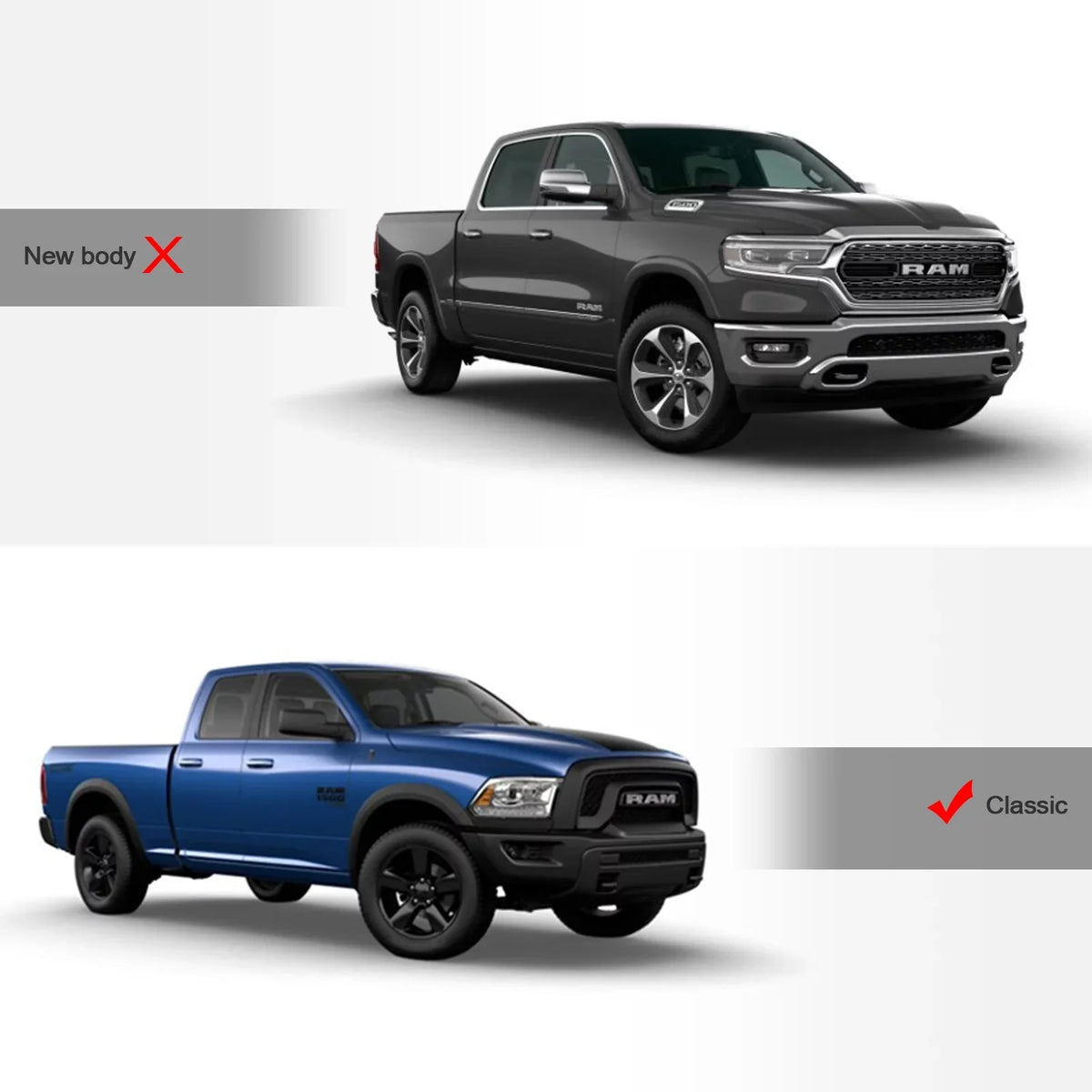 Stehlen 733469490432 Soft Tri-Fold Tonneau Cover with Truck Bed LED Lights For Ram 1500 2009-2018 / Classic 2019-2022 5.7 Feet ( 68.4" ) Short Bed