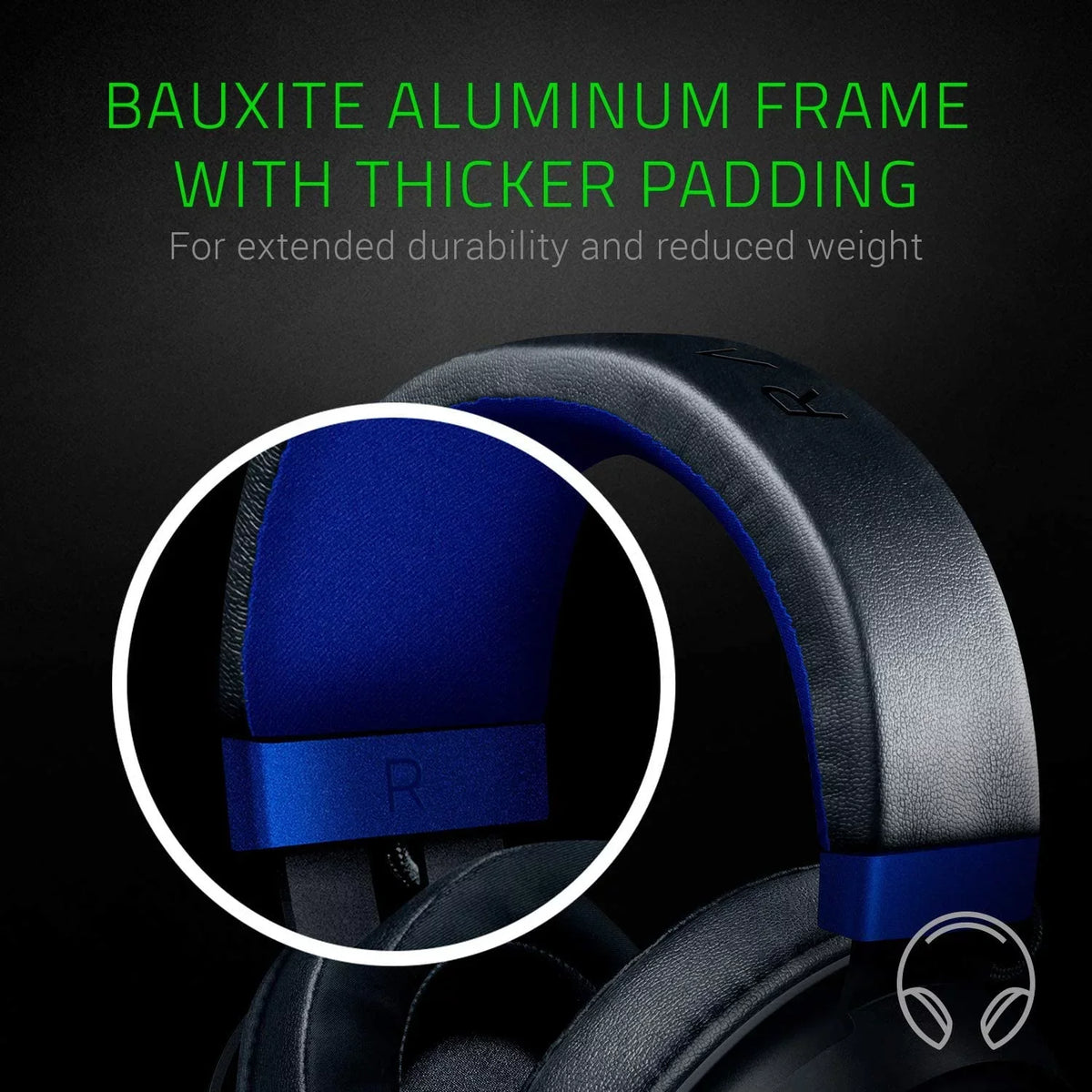 used Razer Kraken Gaming Headset: Lightweight Aluminum Frame, Retractable Noise Isolating Microphone, for PC, PS4, PS5, Switch, Xbox One, Xbox Series X & S, Mobile, 3.5 mm Audio Jack