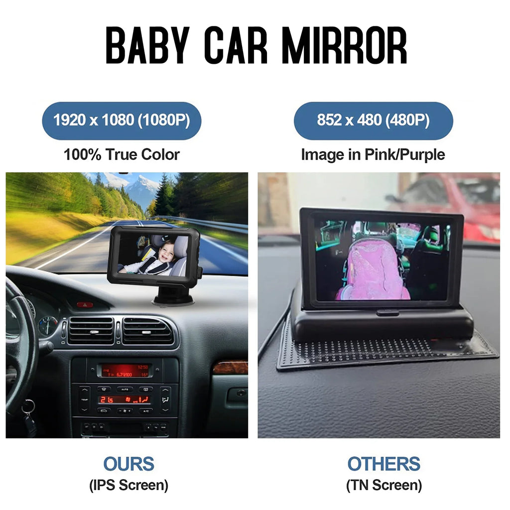 ammoon Invigilator Baby Car Mirror, Night Vision Monitor with 4.3'' Screen Wide View Angle, Picture Clarity