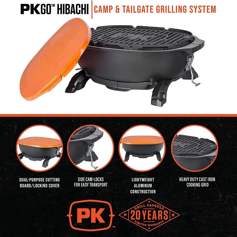 PK Grills 17 in. PKGO Hibachi Charcoal Grill Orange