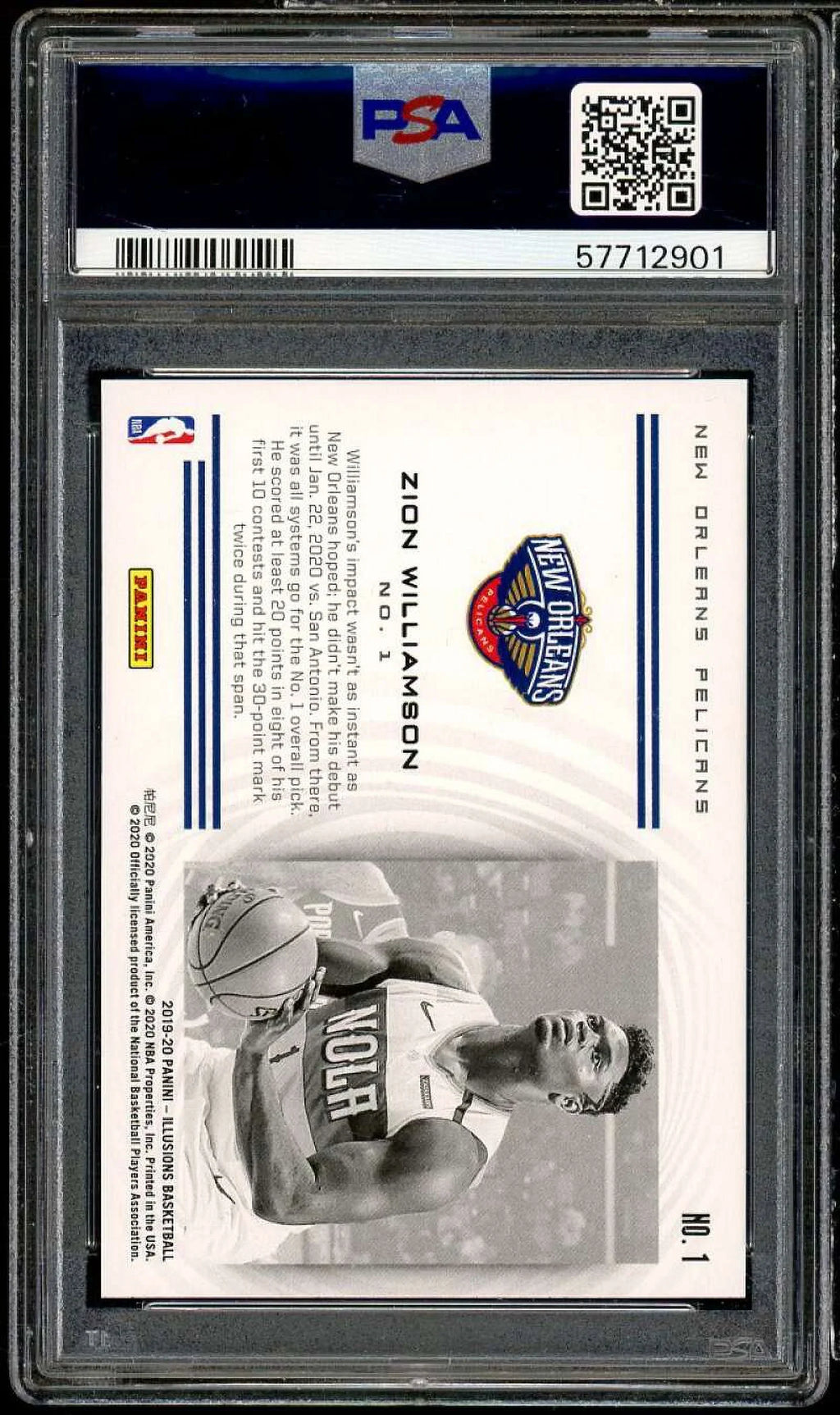 Zion Williamson Rookie Card 2019-20 Panini Illusions Instant Impact #1 PSA 10