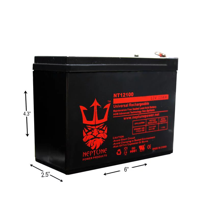 EVO 300 12V 10Ah SLA Replacement Electric Scooters Battery by Neptune - 2 Pack