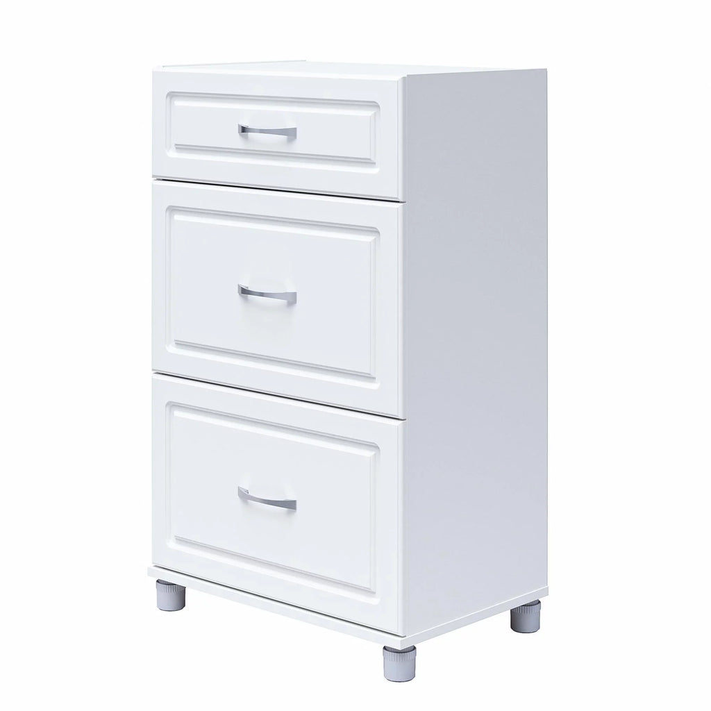 Systembuild Evolution Kendall 24" 3 Drawer Base Garage Storage Cabinet, White