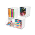 Tilt Bin Interlocking 4-Bin Organizer 4 5/8 x 4 7/8 x 5 1/2, White/Clear
