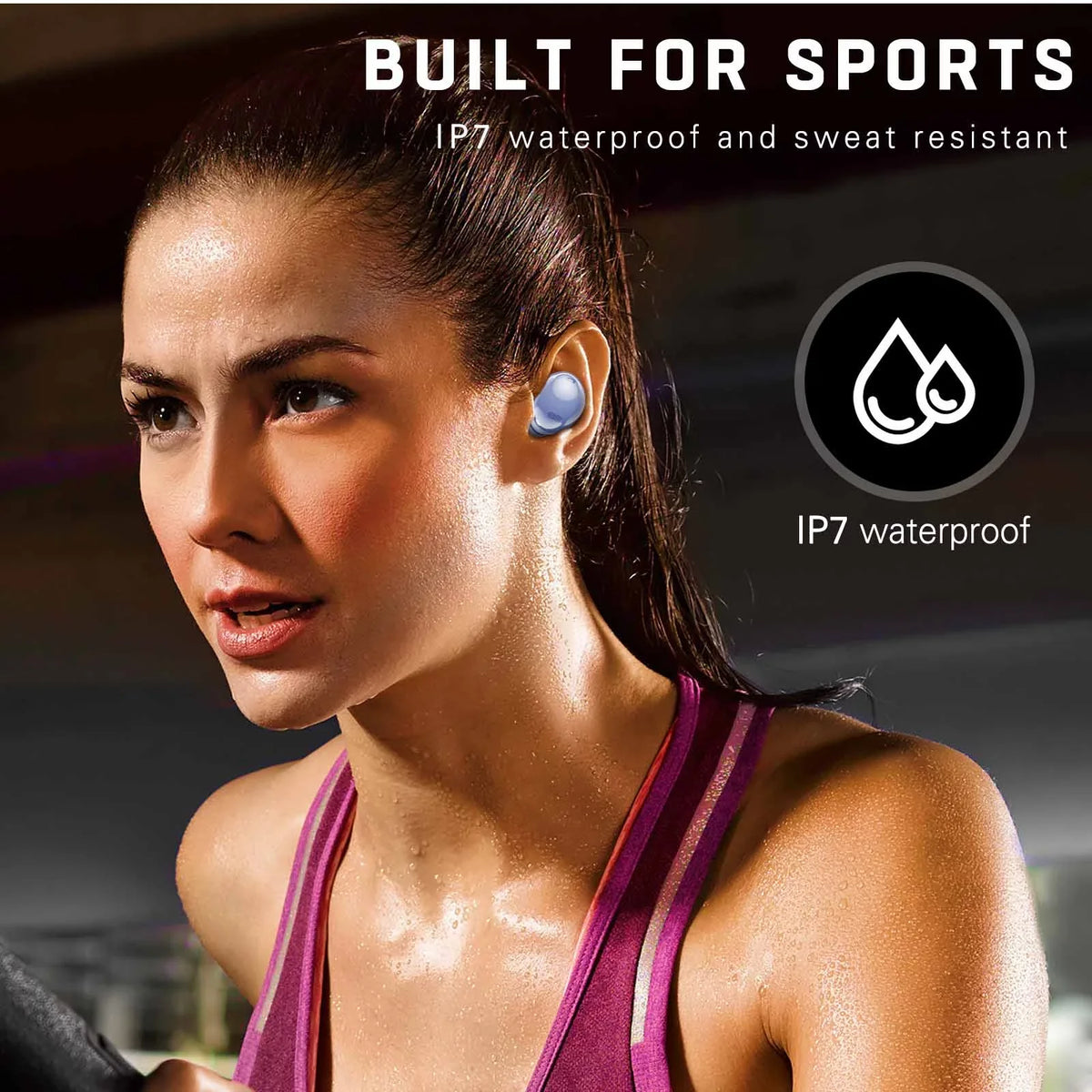 UrbanX Street Buds Pro Bluetooth Earbuds for Sony Xperia 10 II True Wireless, Noise Isolation, Charging Case, Quality Sound, Water Resistant (US Version) - Amethyst Purple