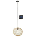 Hampton Bay Ashville 1-Light Brown Rattan Solar LED Outdoor Pendant Light