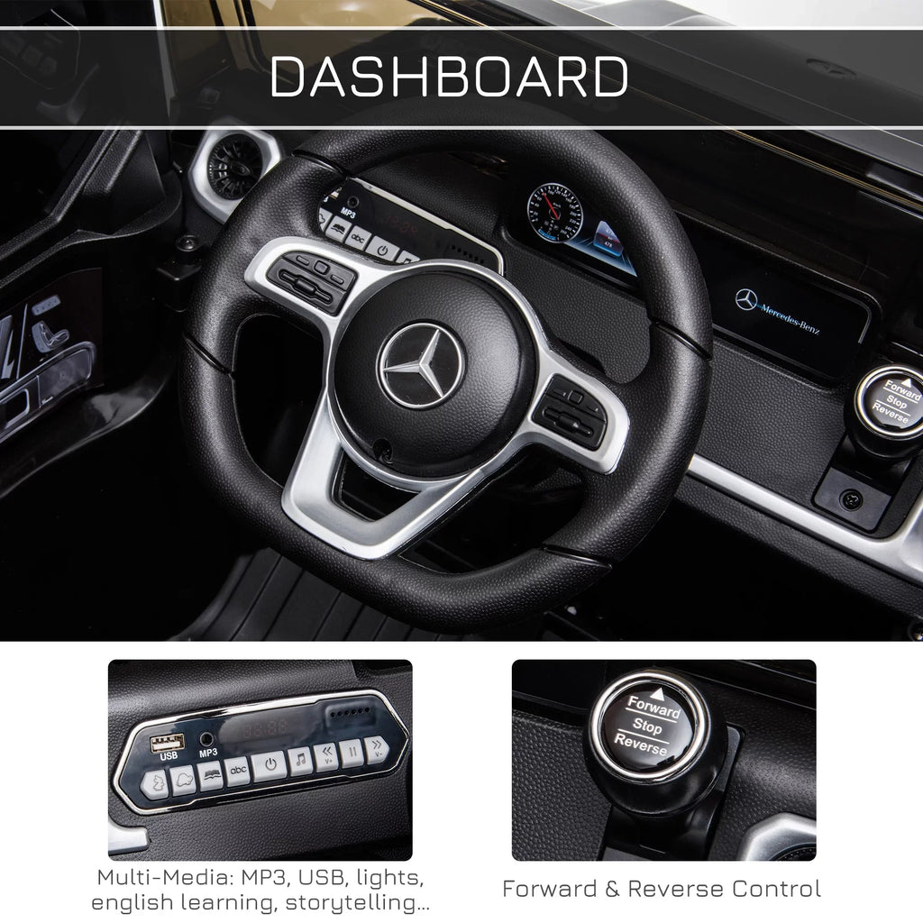 Aosom 12 V Mercedes Benz G500 Powered Ride-On with Remote Control, Bright Headlights, & Working Suspension