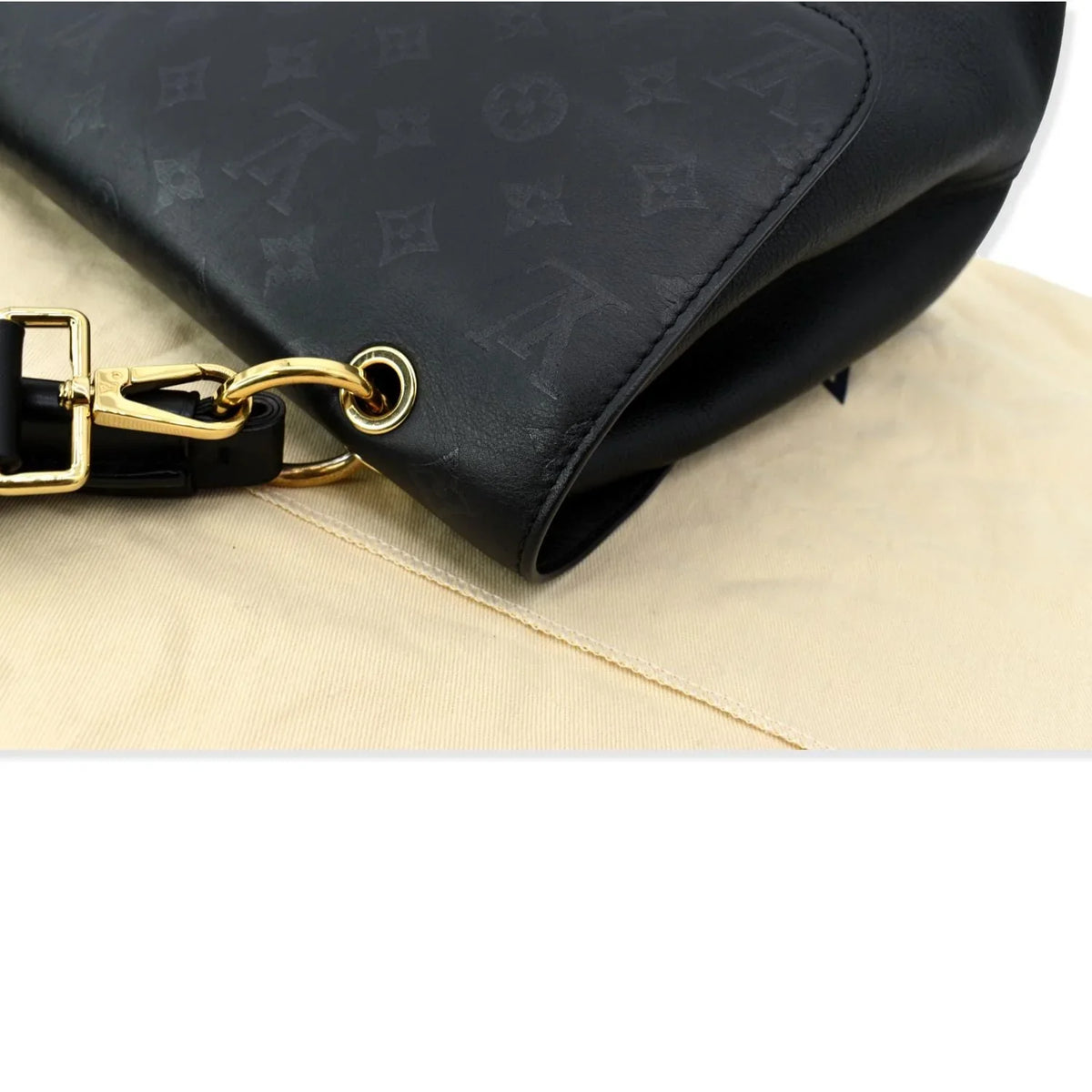 Pre-owned LOUIS VUITTON Very One Handle Monogram Leather Shoulder Bag Black