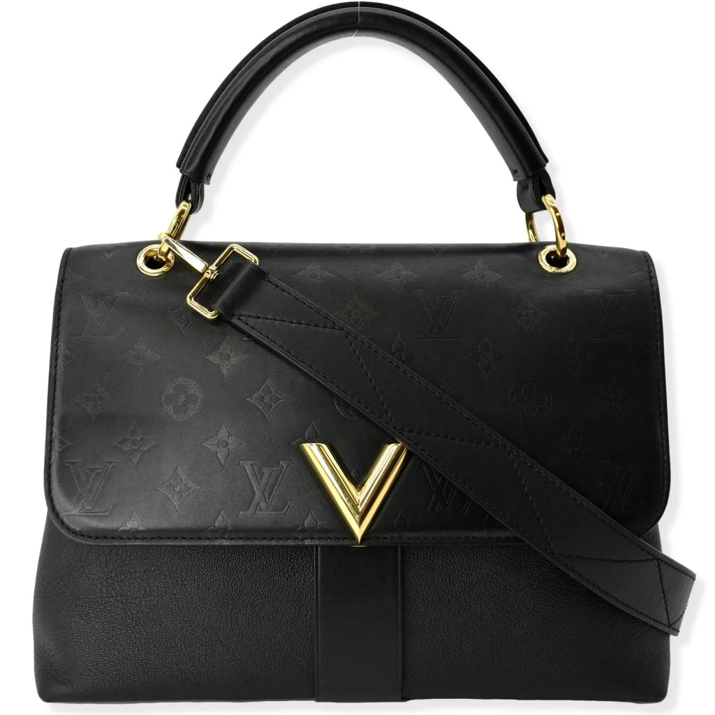 Pre-owned LOUIS VUITTON Very One Handle Monogram Leather Shoulder Bag Black