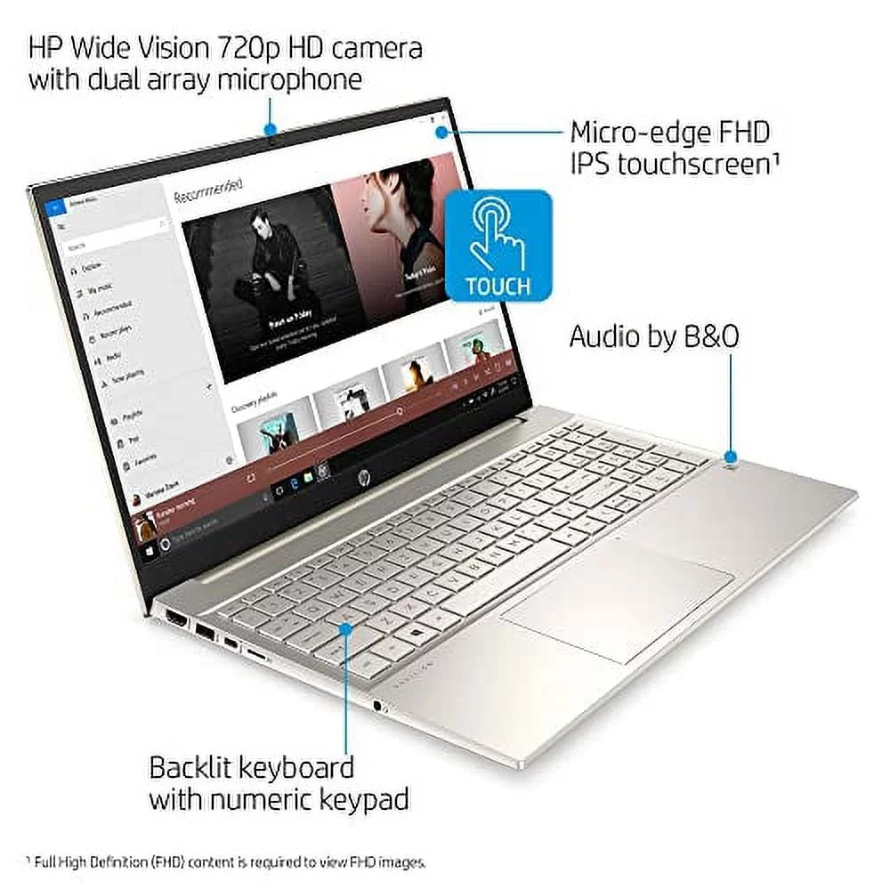 HP Pavilion 15-EG00 Computer 2021 New, 15.6" FHD IPS Touchscreen, Microprocessor i7-1165G7 4-Core, Iris Xe Graphics, 64GB DDR4, 2TB SSD, Backlit Keyboard, Wi-Fi 6, Card Reader, Win10 Pro, COU 32GB USB