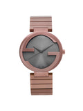 New Gucci Interlocking XL PVD 42mm Steel Brown Dial Men Quartz Watch YA133211