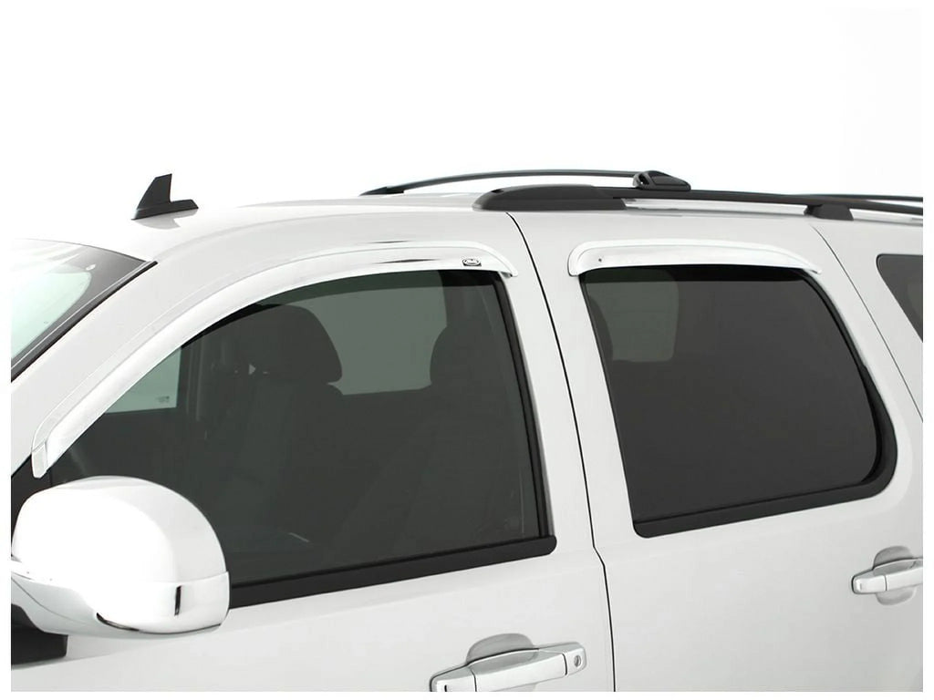 Auto Ventshade (AVS) by RealTruck Outside Mount Front Window Ventvisor 2Pc - Chrome Compatible with Select: 2017-2019 Nissan Titan Xd, 2021 Nissan Titan Sv/Sl/Platinum Reserve