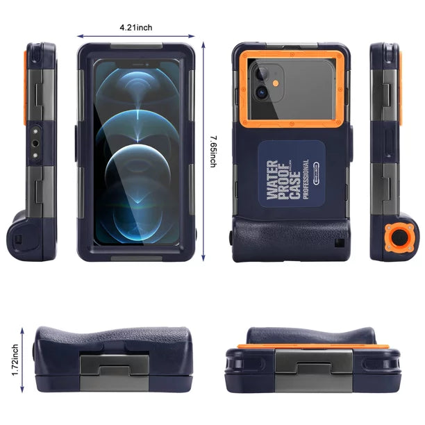 UrbanX Professional [15m/50ft] Swimming Diving Surfing Snorkeling Photo Video Waterproof Protective Case Underwater Housing for BLU J2 And all Phones Up to 6.9 Inch LCD with Lanyard