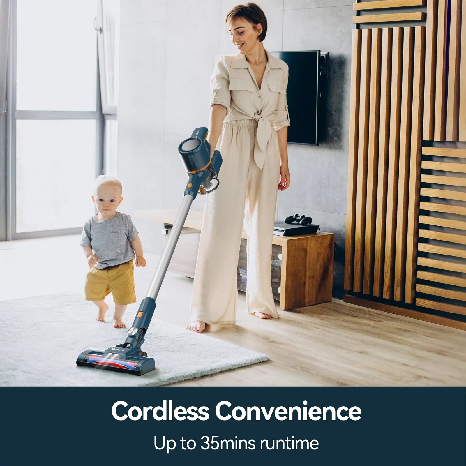 Wnkim Cordless Vacuum Cleaner, 6-in-1 Stick Vacuum with 2200 mAh Battery, Powerful Lightweight Vacuum Cleaner up to 35 Mins Runtime, for Home Hard Floor Carpet Pet Hair, M5