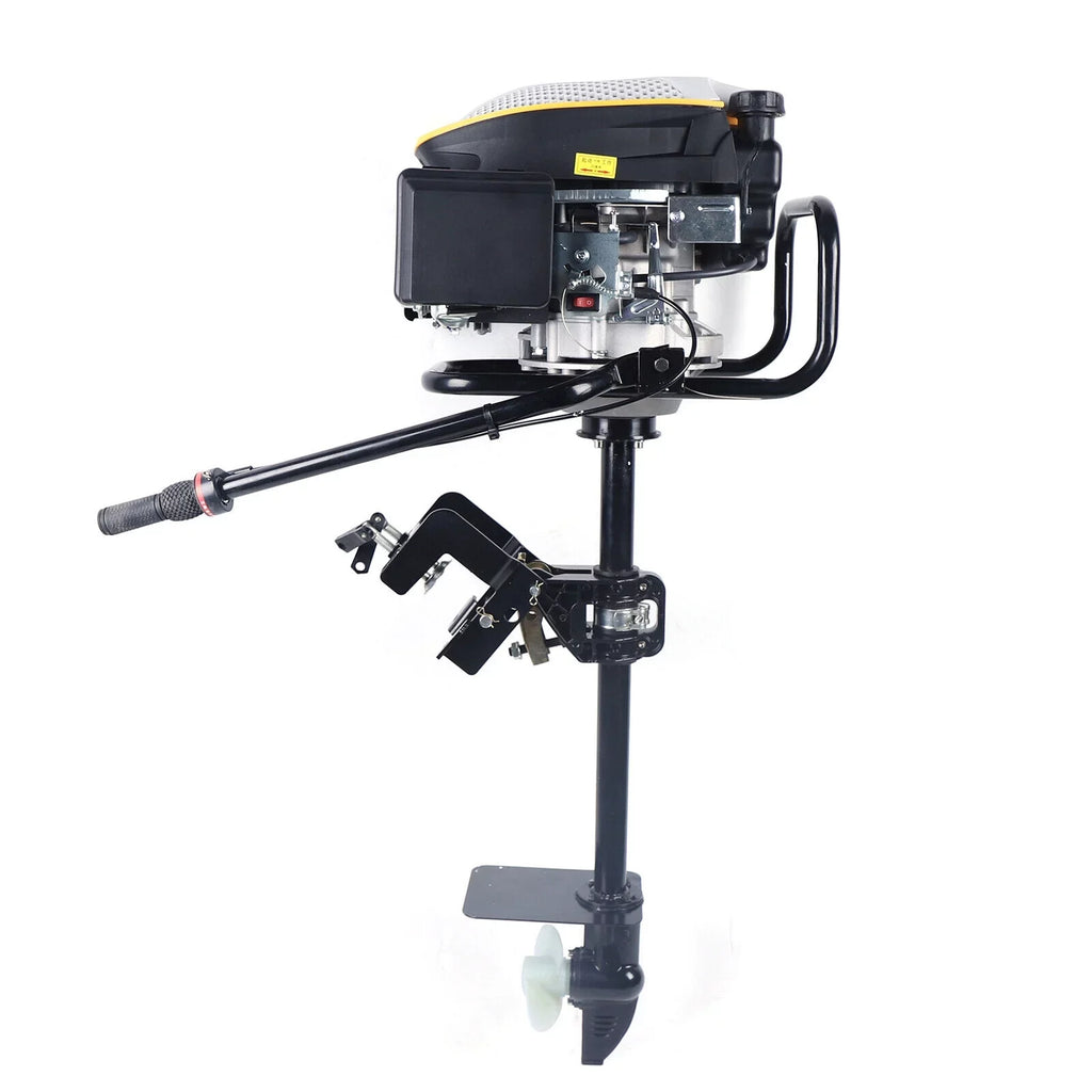 Miumaeov 4 Stroke 9 HP Outboard Motor 225 CC Fishing Boat Engine Air Cooling Single Cylinder Heavy Duty Boat Engine Marine Engine with TAS Ignition System 3600 r/min