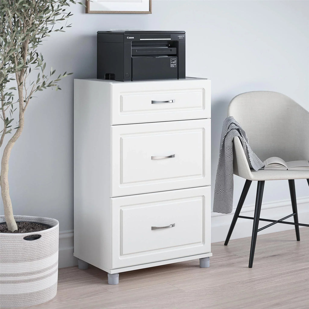 Systembuild Evolution Kendall 24" 3 Drawer Base Garage Storage Cabinet, White