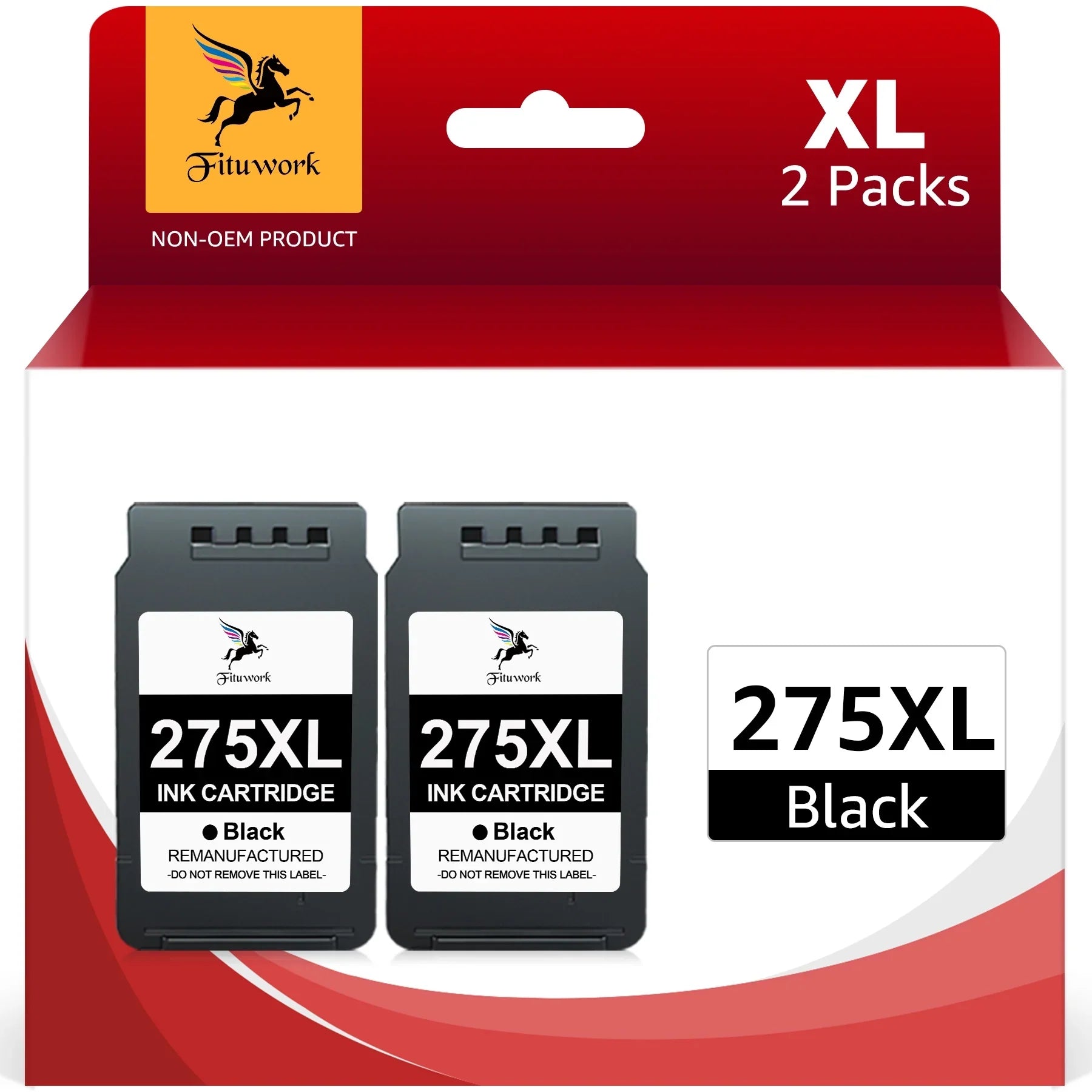 PG-275XL Black Ink Cartridge for Canon PG-275/CL-276 Ink Cartridge Black and Color Multi Pack use with Canon PIXMA TS3500 TS3520 TS3522 TR4720 TR4700 Printers(Black, 2 Pack)