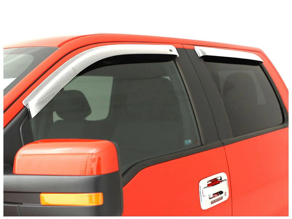 Auto Ventshade (AVS) by RealTruck Outside Mount Front Window Ventvisor 2Pc - Chrome Compatible with Select: 2017-2019 Nissan Titan Xd, 2021 Nissan Titan Sv/Sl/Platinum Reserve