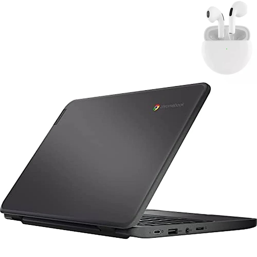PreOwned Lenovo 100e Notebook 11.6" Processor Processor 4GB RAM 64GB SSD Windows 10 Pro with Wireless Earbuds (scratch and dent)