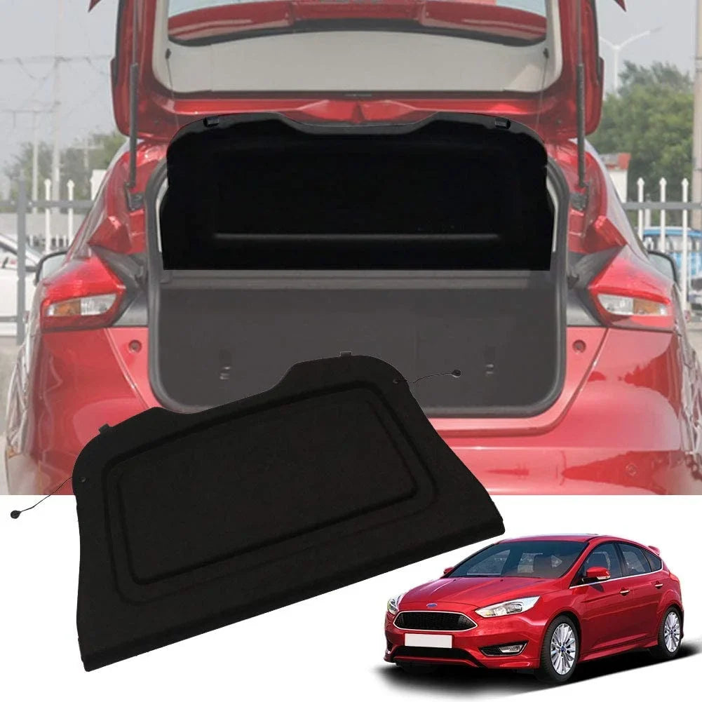 Fit Ford Focus 2012 2013 2014 2015 2016 2017 2018 Cargo Cover for Ford Focus 2012-2018 Hatchback Sedan Accessory Black Non-retractable Rear Trunk Parcle Shelf Board Shield Cover