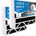 16x28x6 Air Filter Odor Eliminator Carbon Filter MERV 8 Comparable to MPR 700 & FPR 5 Compatible with Aprilaire 401 2 Pack by AIRX FILTERS WICKED CLEAN AIR.