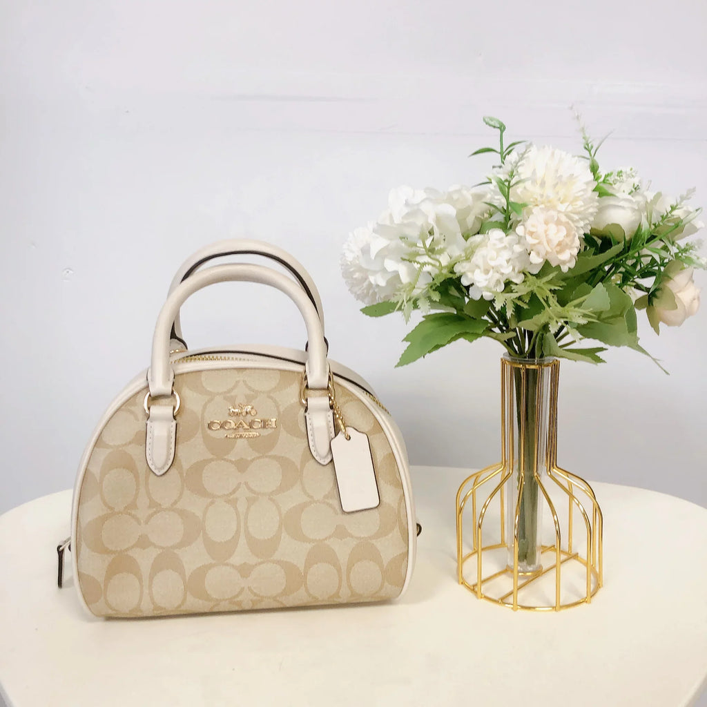 Coach CA591 Sydney Satchel In Signature Canvas IN LIGHT KHAKI CHALK