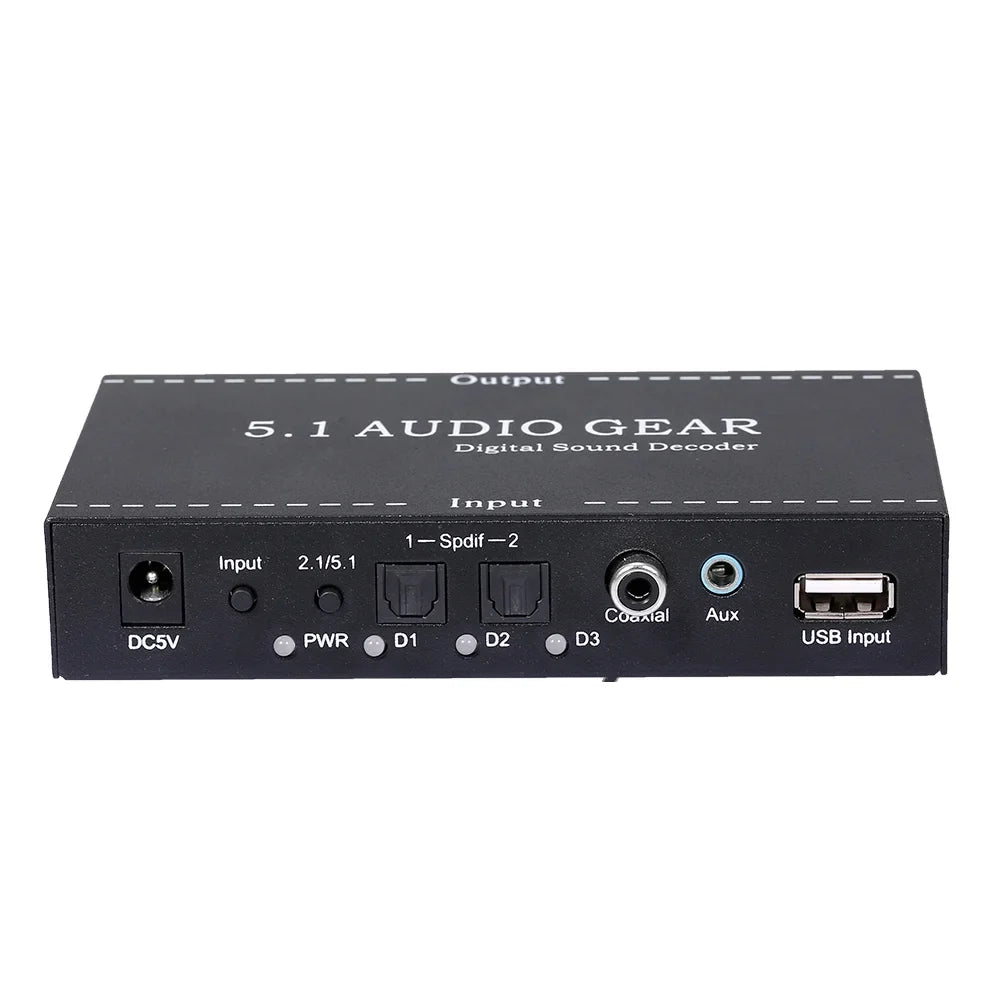 Anself NK-A6L 5.1 Audio Gear Digital Sound Decoder Audio Converter 3.5mm Audio Output Replacement for Dolby Digital AC-3 Plug