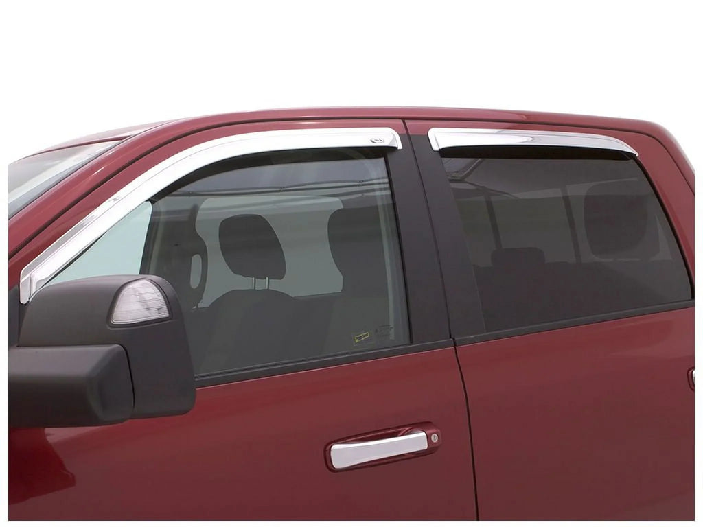 Auto Ventshade (AVS) by RealTruck Outside Mount Front Window Ventvisor 2Pc - Chrome Compatible with Select: 2017-2019 Nissan Titan Xd, 2021 Nissan Titan Sv/Sl/Platinum Reserve