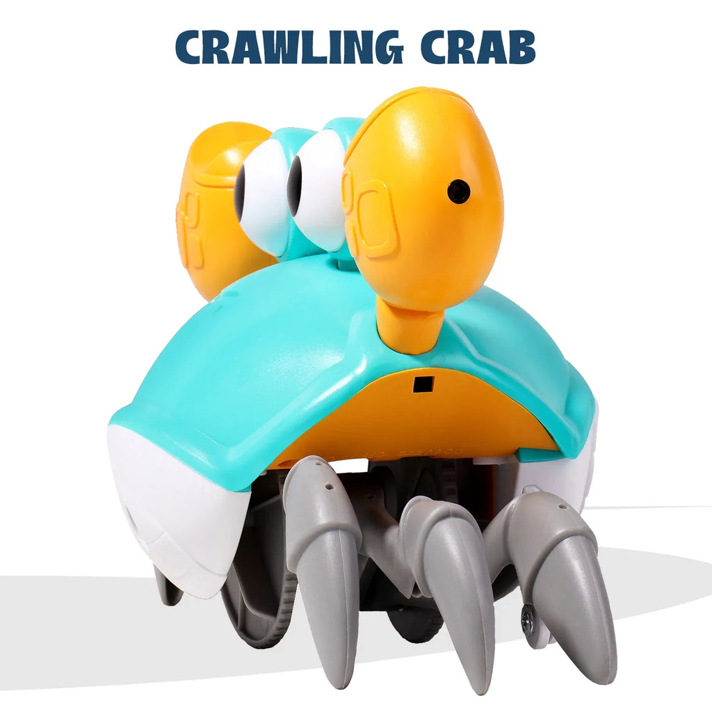 Boxgear Crawling Crab Baby Toy – Tummy Time Toys for Babies – Cute Interactive Baby Toys with Light and Music Functions – Crawling Baby Toy for Sensory Development, Learning