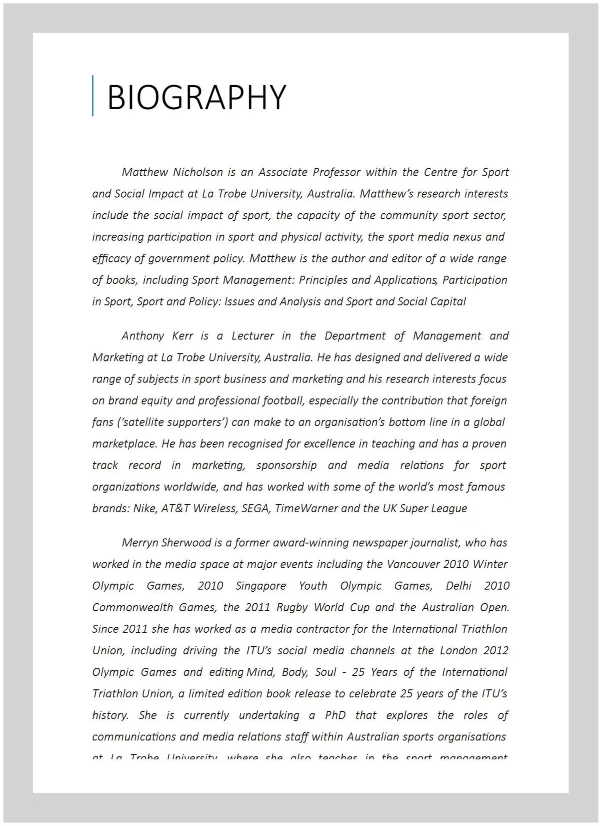 Pre-owned Sport and the Media : Managing the Nexus, Paperback by Nicholson, Matthew; Kerr, Anthony; Sherwood, Merryn, ISBN 0415839823, ISBN-13 9780415839822