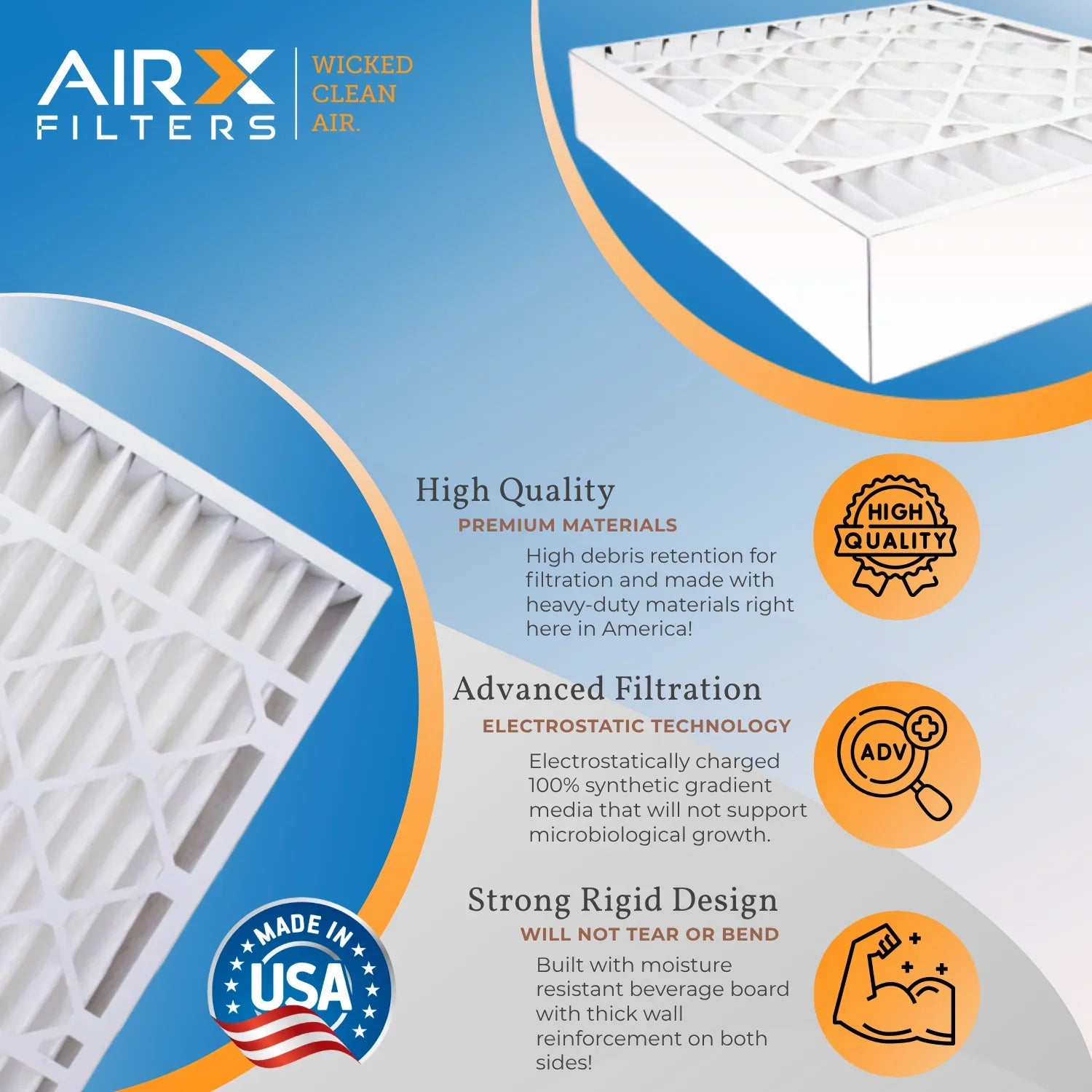 16x28x6 Air Filter MERV 8 Comparable to MPR 700 & FPR 5 Compatible with Aprilaire 401 Premium USA Made 16x28x6 Furnace Filter 1 Single Filter by AIRX FILTERS WICKED CLEAN AIR.
