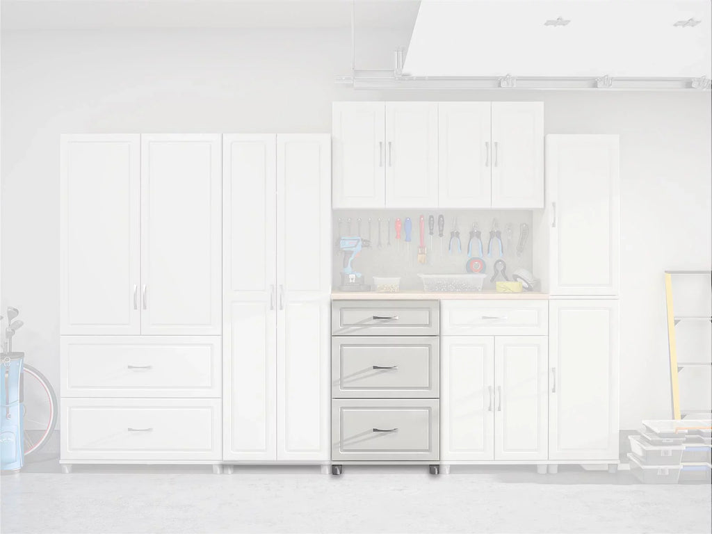 Systembuild Evolution Kendall 24" 3 Drawer Base Garage Storage Cabinet, White