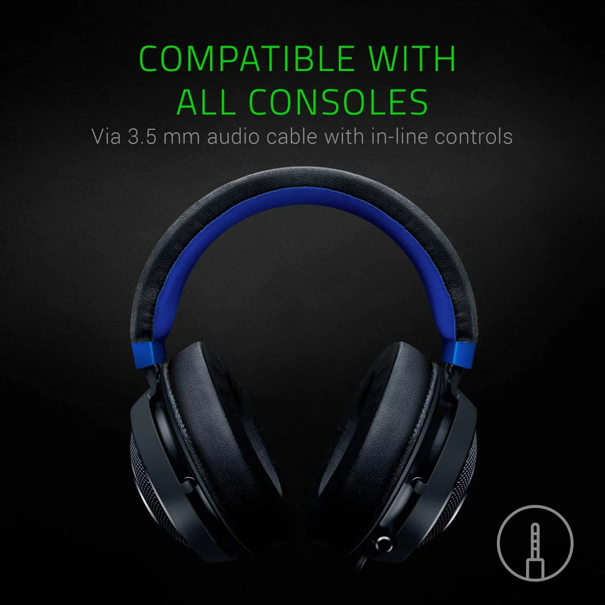 used Razer Kraken Gaming Headset: Lightweight Aluminum Frame, Retractable Noise Isolating Microphone, for PC, PS4, PS5, Switch, Xbox One, Xbox Series X & S, Mobile, 3.5 mm Audio Jack