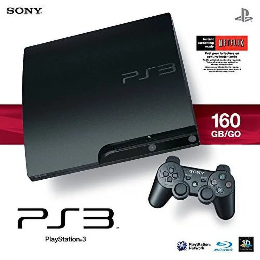 Renewed Sony PlayStation PS3 Slim 160GB Console (Refurbished)