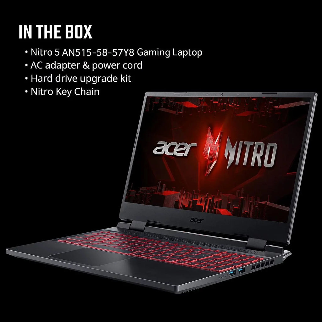 Acer Nitro 5 AN515-58-57Y8 Gaming Computer | Microprocessor Core 5-12500H | NVIDIA GeForce RTX 3050 Ti Computer GPU | 15.6" FHD 144Hz IPS Monitor | 16GB DDR4 | 512GB Gen 4 SSD | Killer Wi-Fi 6 | Backlit Keyboard
