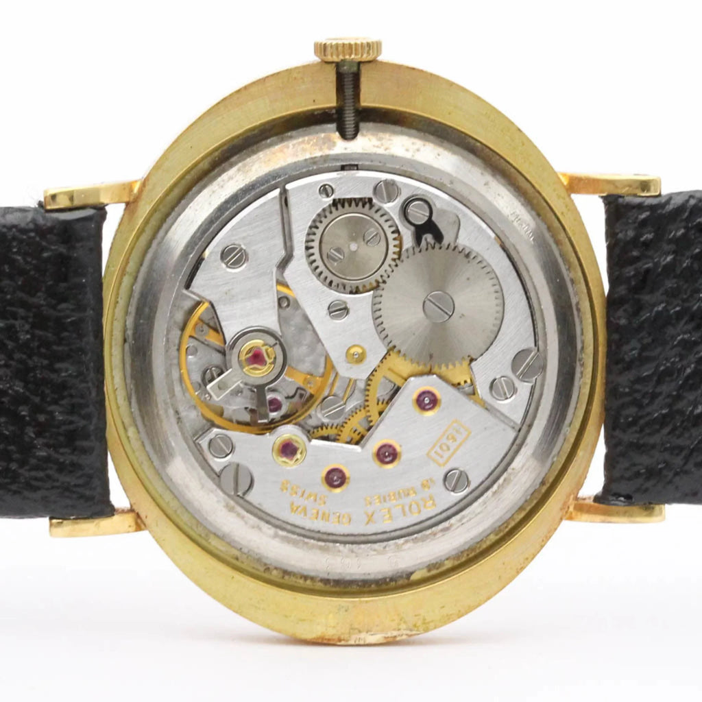 Pre-Owned ROLEX Cellini 18K Gold Leather Hand-Winding Mens Watch 4083 BF558282 (Good)