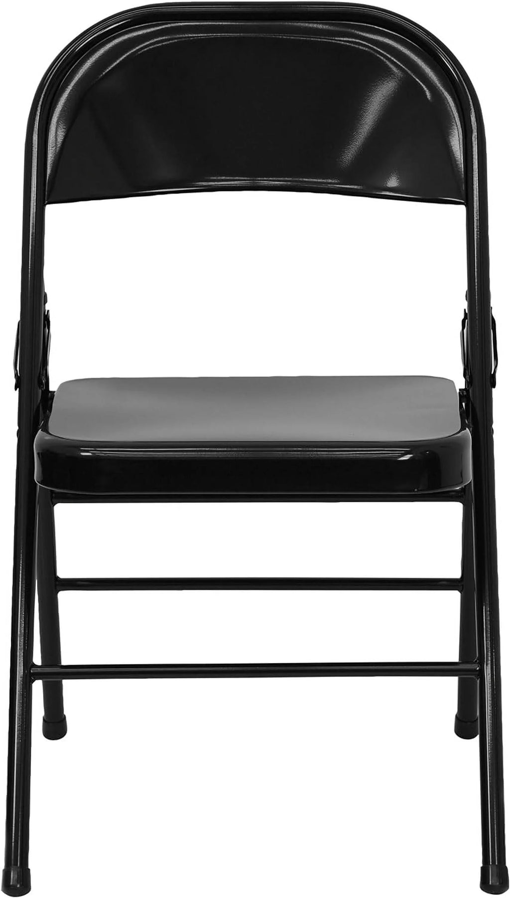 HERCULES Series Triple Braced & Double Hinged Black Metal Folding Chair