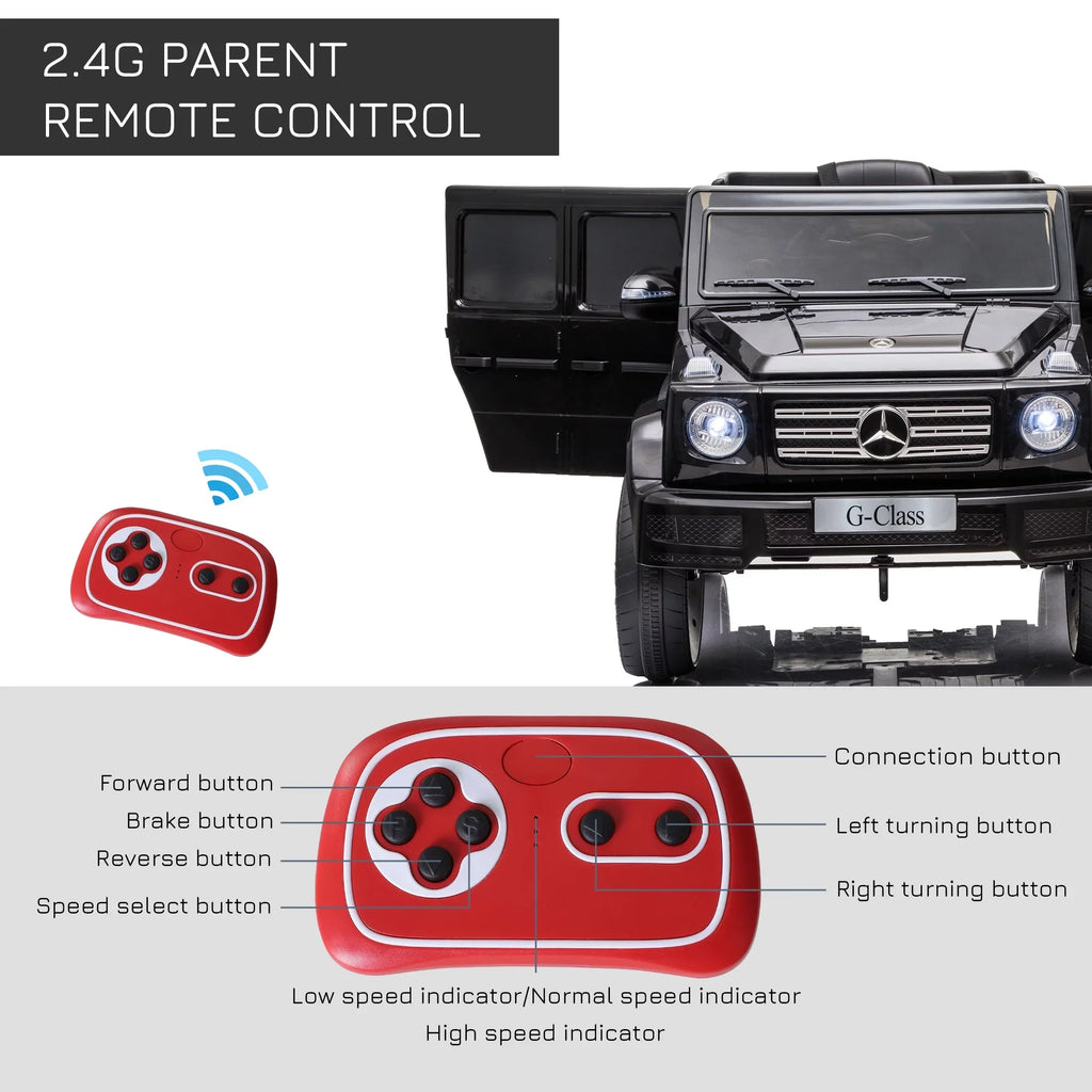 Aosom 12 V Mercedes Benz G500 Powered Ride-On with Remote Control, Bright Headlights, & Working Suspension