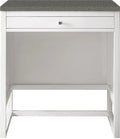 James Martin Furniture  30 in. Athens Countertop Unit with 3 CM Grey Expo Quartz Top, Glossy White