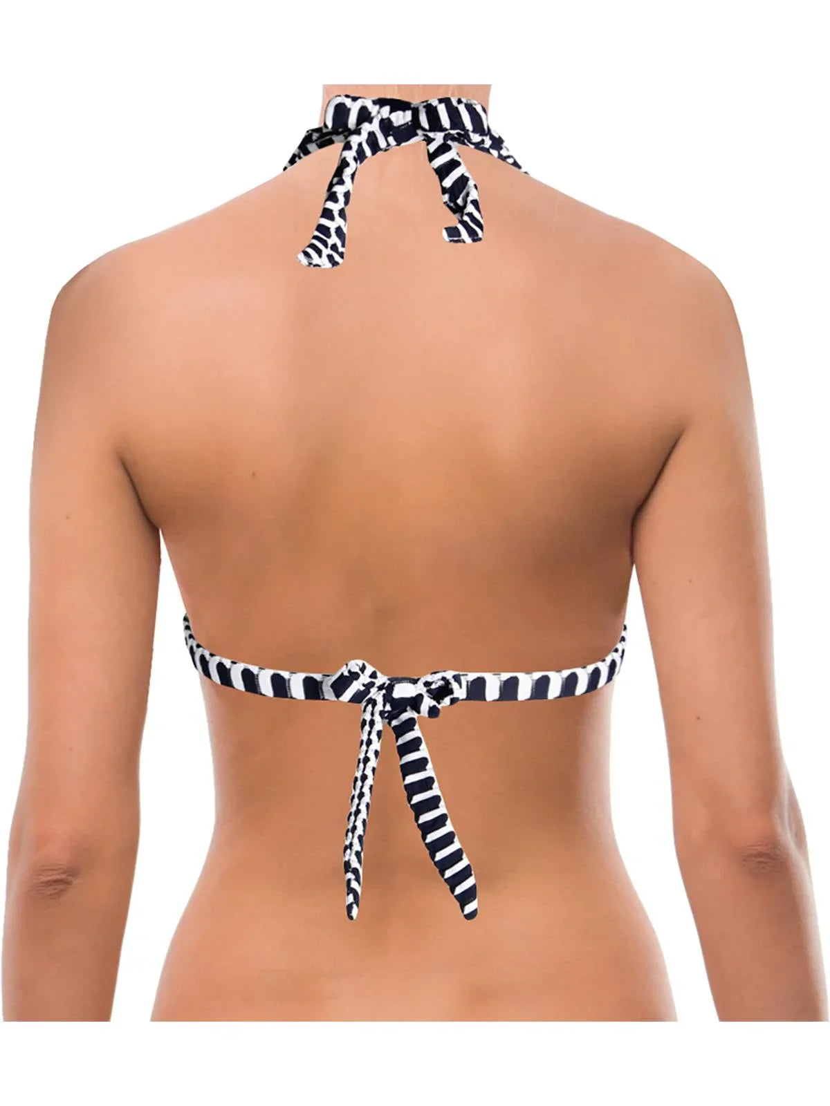 Shoshanna Womens Printed Ring Hole Swim Top Separates Navy A